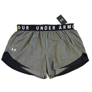 UNDER ARMOUR Shorts Play Up Twist 3.0 Women's PLUS SIZE 3X Gray White Black NWT